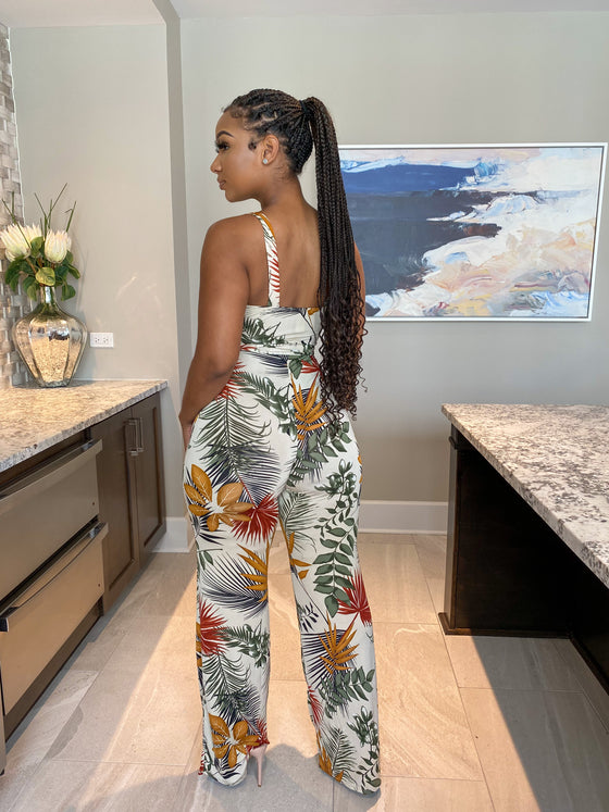 Tropical Taupe Jumpsuit